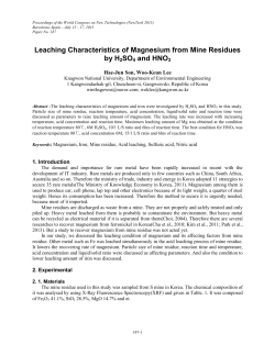 Leaching Characteristics of Magnesium from Mine Residues by