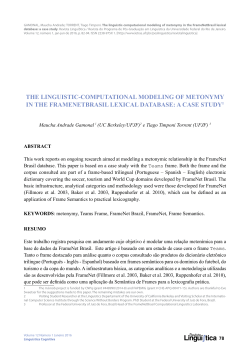 the linguistic-computational modeling of metonymy