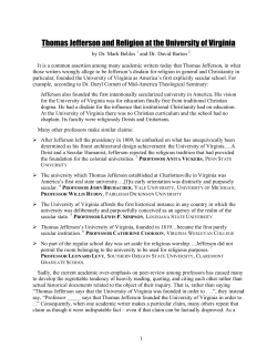 Thomas Jefferson and Religion at the University of