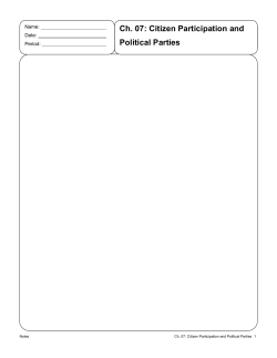 Ch. 07: Citizen Participation and Political Parties