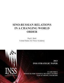 sino-russian relations in a changing world order