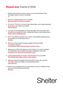 Round one: Events of 2009