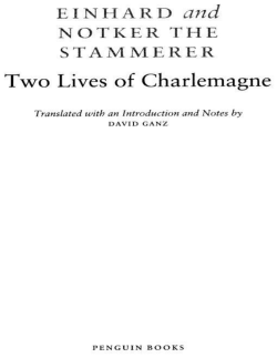 EINHARD THE LIFE OF CHARLEMAGNE Introduction