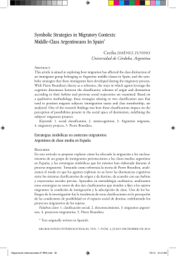 Symbolic Strategies in Migratory Contexts: Middle