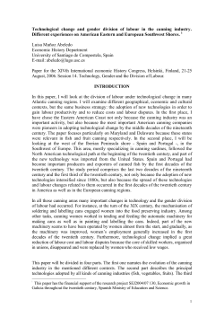 Technological change and gender division of labour in the canning