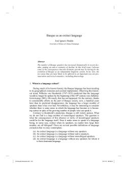 Basque as an extinct language - University of the Basque Country