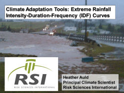 Climate Adaptation Tools: Extreme Rainfall Intensity