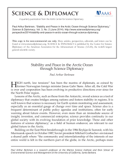 Stability and Peace in the Arctic Ocean through Science Diplomacy