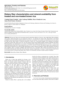Dietary fiber characteristics and mineral availability from treated and