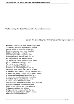 The Eternal Day: The Soul`s Choice and the Supreme Consummation
