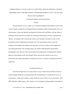 Generational Cycles, Saecula and Cities
