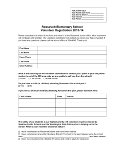 Roosevelt Elementary School Volunteer Registration 201314
