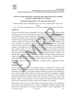 A STUDY ON RECRUITMENT AND SELECTION PROCESS OF SAI