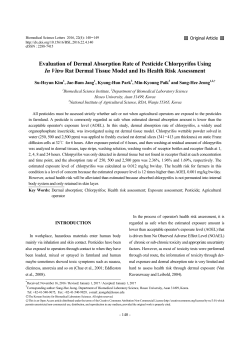 Evaluation of Dermal Absorption Rate of Pesticide Chlorpyrifos