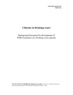 Chlorine in Drinking-water - World Health Organization