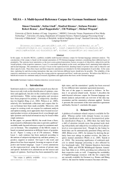 MLSA &ndash; A Multi-layered Reference Corpus for