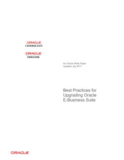 Best Practices for Upgrading Oracle E