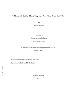 A Cinematic Battle: Three Yugoslav War Films