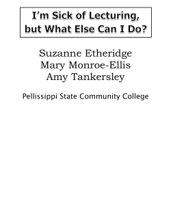 Handout to Accompany Presentation