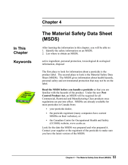 Chapter 4 The Material Safety Data Sheet (MSDS)