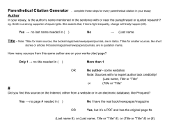 Parenthetical Citation Generator​ ​ #