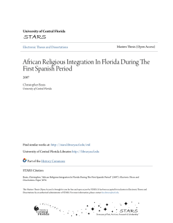 African Religious Integration In Florida During The First Spanish