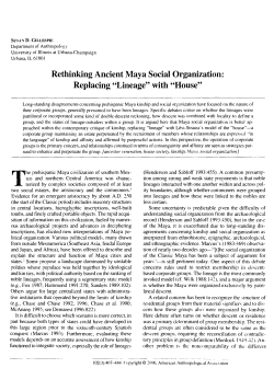 Rethinking Ancient Maya Social Organization: Replacing "Lineage