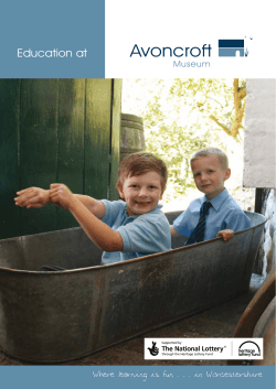 Education Brochure - Avoncroft Museum of Historic Buildings