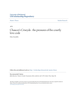 Chaucer`s Criseyde - UR Scholarship Repository