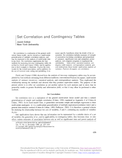 Set Correlation and Contingency Tables
