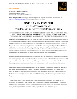 one day in pompeii - The Franklin Institute