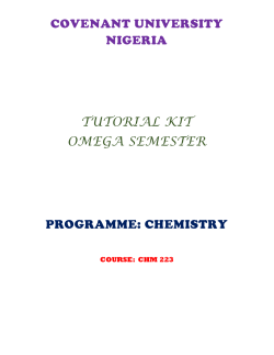 chm223 tutorial kit - Covenant University