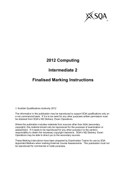 2012 Computing Intermediate 2 Finalised Marking Instructions