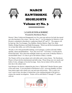 MARCH HAWTHORNE HIGHLIGHTS Volume 27 No. 3