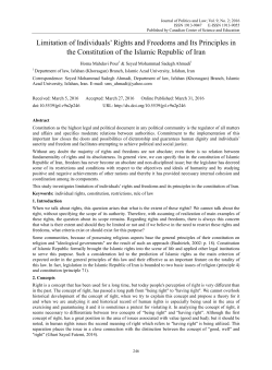 Limitation of Individuals` Rights and Freedoms and Its Principles in