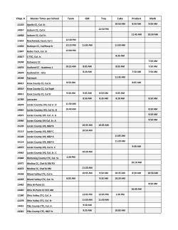 Chap. # Master Times per School Team GM Tray Cake Product Math
