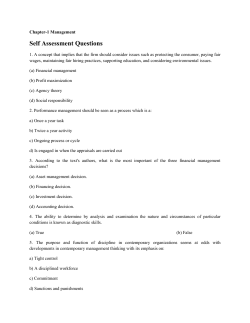 Self Assessment Questions