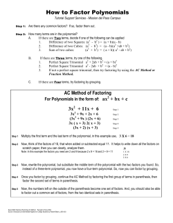 (Factoring) AC Method 1