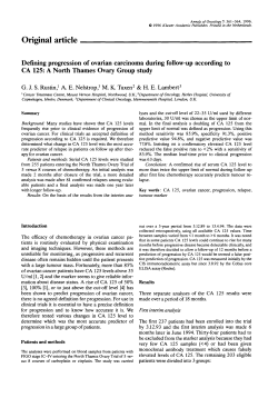 Defining progression of ovarian carcinoma during follow