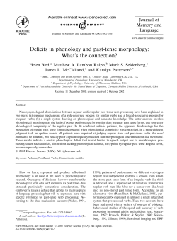 Deficits in phonology and past-tense morphology: What`s the
