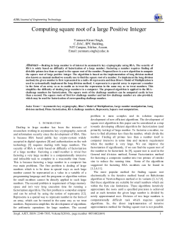 Computing square root of a large Positive Integer