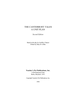 the canterbury tales a unit plan - Public Schools of Robeson County