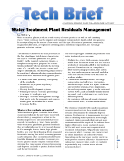 Tech Brief - Water Treatment Plant Residuals