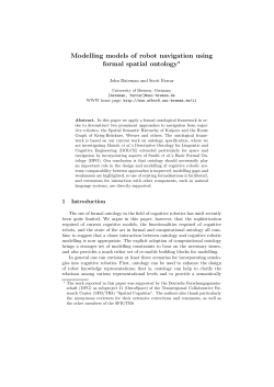 Modelling models of robot navigation using formal spatial ontology