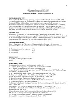 Michelangelo Buonarroti NIKI cursus 2016