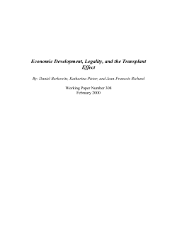 Economic Development, Rule of Law, and the Transplant Effect*