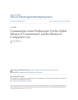 "Consumerism" and the Mission of Comparative Law