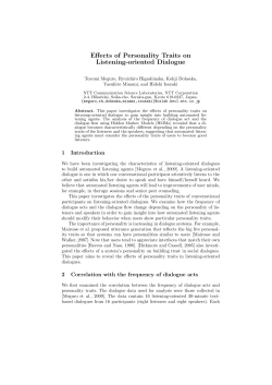 Effects of Personality Traits on Listening-oriented