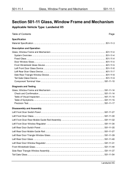 Section 501-11 Glass, Window Frame and Mechanism