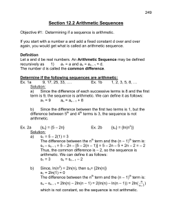 Section 12.2 Arithmetic Sequences